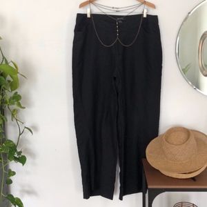 Ashley Stewart Black Linen Pants Size 18